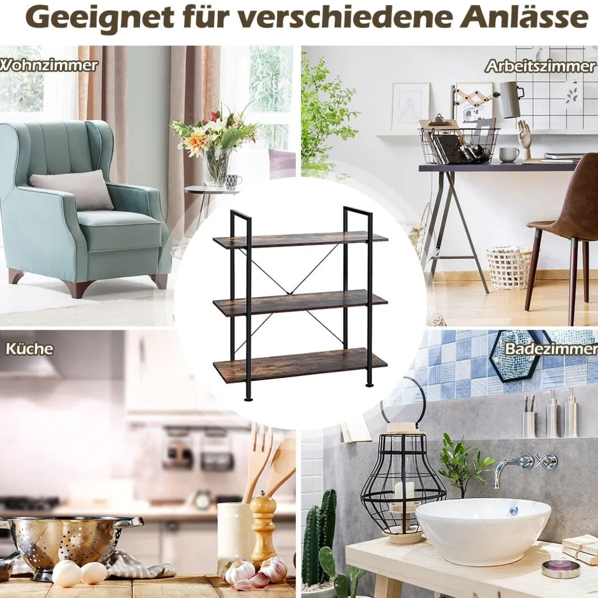 3-stufiger Pflanzen- und Blumenständer Regaleinheit mit Metallrahmen Mehrzweck-Präsentationsständer mit Kippschutz