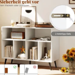 3-stufiger Plattenspielerständer mit Vinyl Aufbewahrungsregalen Plattenspielerschrank Weiß