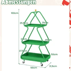 3-stufiger Servierwagen in Weihnachtsbaum-from Rollwagen mit Stern Küchenwagen auf Rollen