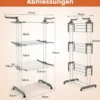 3-stufiger Wäscheständer zusammenklappbarer Wäschetrockner 127 x 63 x 171 cm Grau