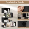 5-stufiges Bücherregal geometrisches Ablageregal mit offenen Fächern 80 x 22 x 100 cm Schwarz
