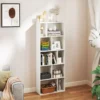 5-stufiges Bücherregal mit 10 Fächern Freistehender Raumteiler Holzregal Offenes Regal