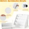 4 Stufiges Kinder Bücherregal mit Aufklappbaren Fach & Schublade auf Rollen Kinderregal Weiß
