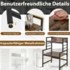 3 Stufiges Mikrowellenregal Mikrowellenständer mit 2 offenen Ablagen 52 x 42 x 78 cm