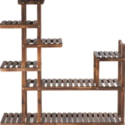 7-stufiges Pflanzenregal Pflanzenständer Multifunktionales Holzregal braun 130,5 x 60 x 25 cm