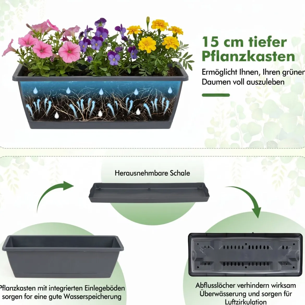 5-Stufiges Vertikale Hochbeet Pflanzenbeet mit 5 Herausnehmbaren Blumenkästen Schwarz/Rot