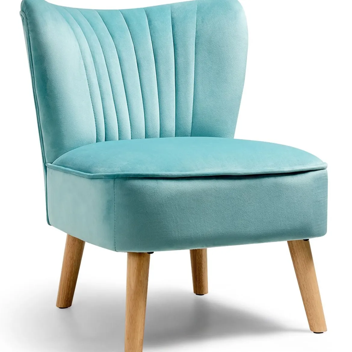 Stuhl mit Massivholzbeinen luxuriöser Samtstoff 55 x 70 x 77,5 cm Grün