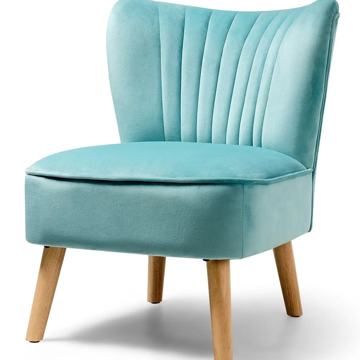 Stuhl mit Massivholzbeinen luxuriöser Samtstoff 55 x 70 x 77,5 cm Grün
