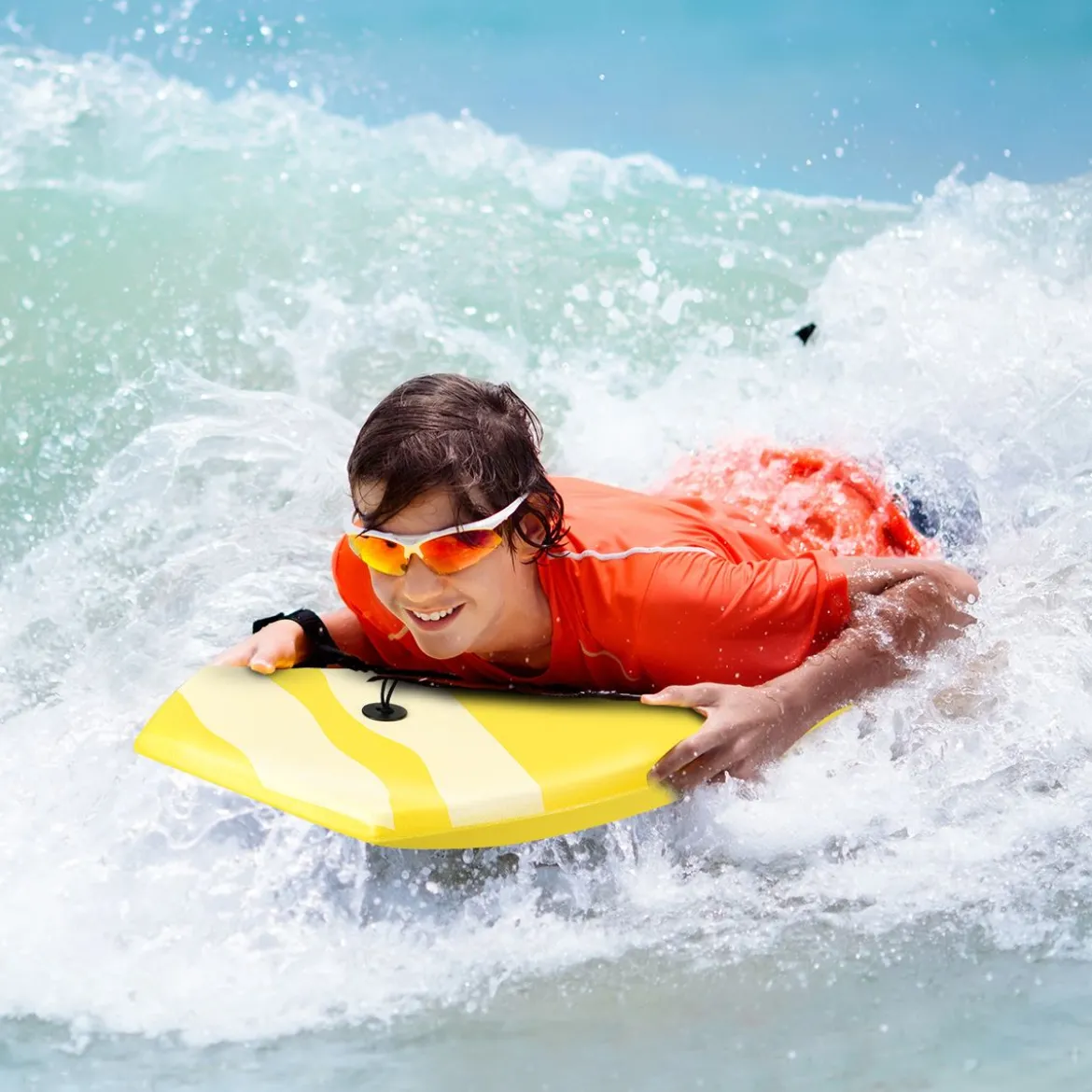 Sup Board Kinder Bodyboard Surfbrett Surfboard Gelb 104 x 52 x 6 cm