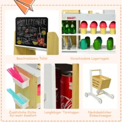 Supermarkt-Spielset mit Einkaufswagen Kinderkassierenspielzeug Rollenspiel supermarkt für kinder