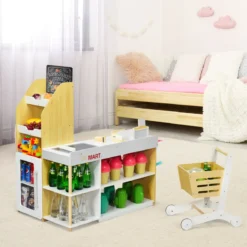 Supermarkt-Spielset mit Einkaufswagen Kinderkassierenspielzeug Rollenspiel supermarkt für kinder