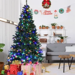 Tannenbaum Künstlicher Weihnachtsbaum mit LED-Lichterketten Christbaum 120/180/210/240/270 cm Grün