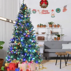 Tannenbaum Künstlicher Weihnachtsbaum mit LED-Lichterketten Christbaum 120/180/210/240/270 cm Grün