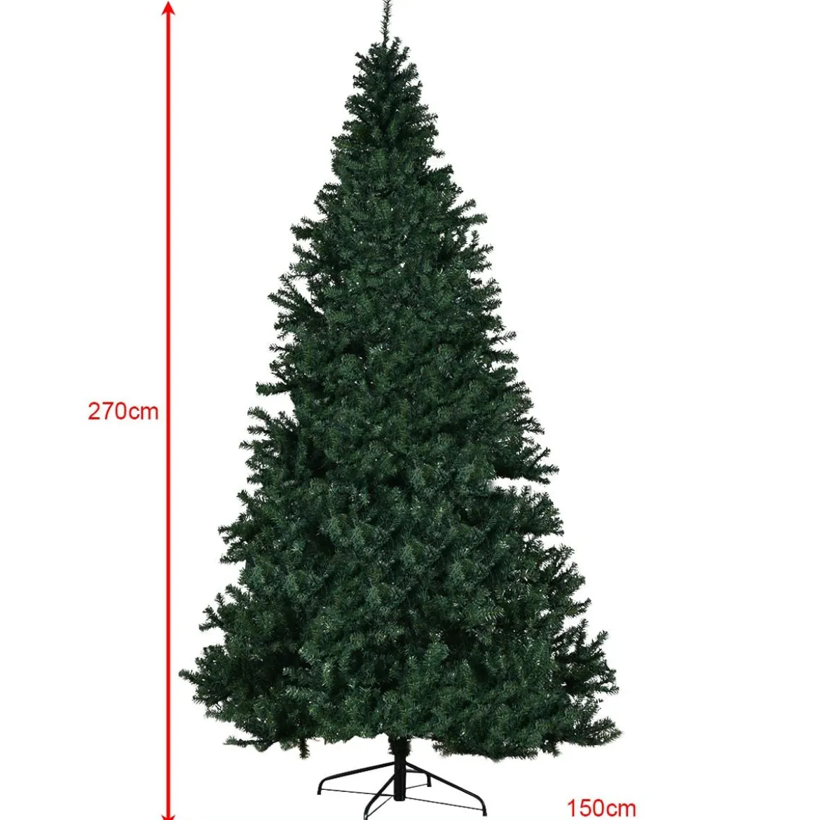 Tannenbaum Künstlicher Weihnachtsbaum mit LED-Lichterketten Christbaum 120/180/210/240/270 cm Grün