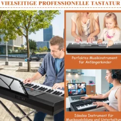 61 Tastatur Elektrisches Keyboard mit Notenständer Mikrofon Digital Piano