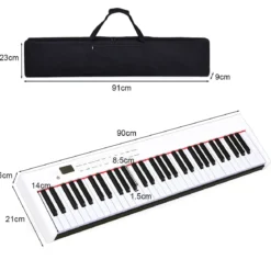 61-Tasten digitale Keyboard elektrisches Klavier mit Tragetasche 90 x 21 x 6 cm Weiß