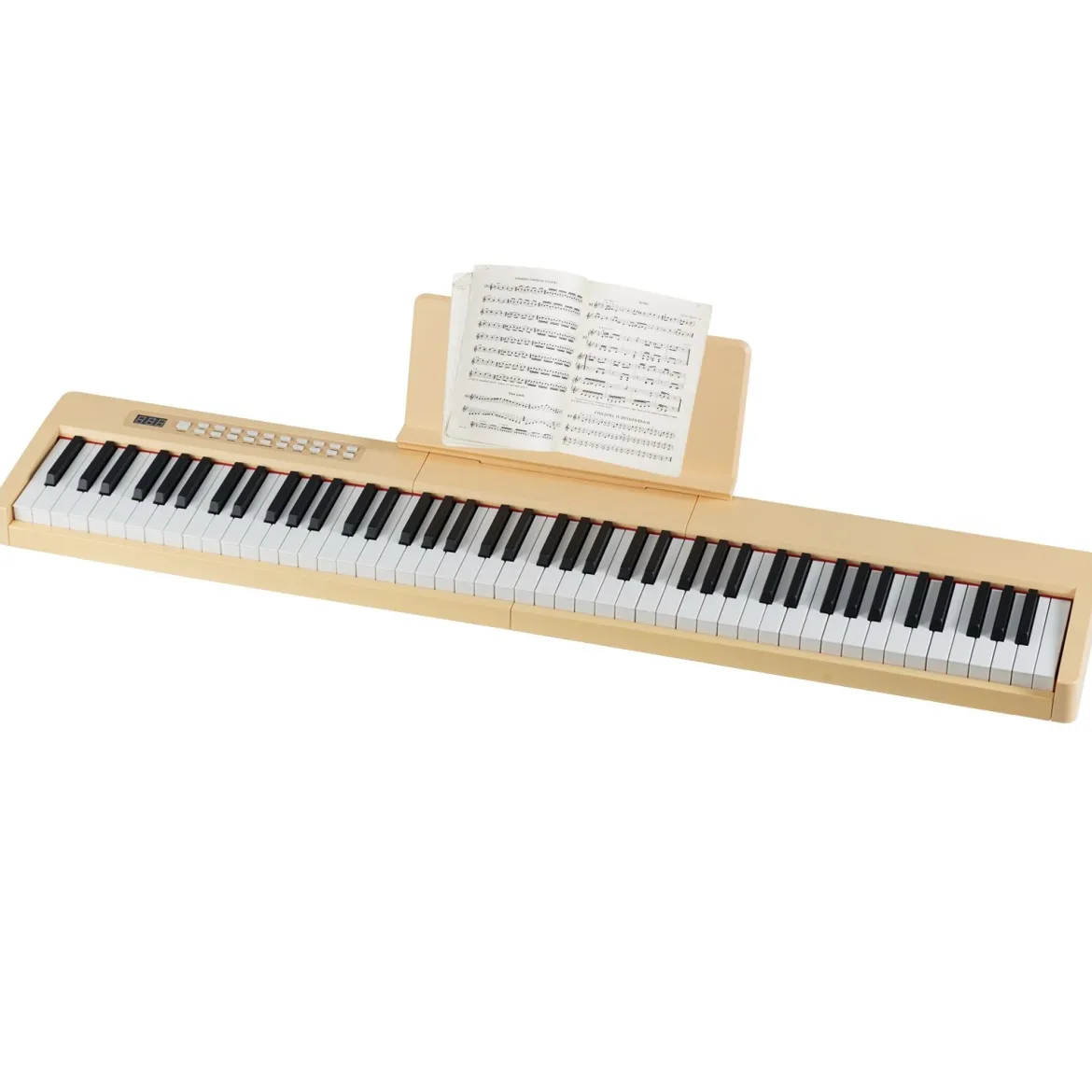 88 Tasten Digitales Klavier tragbares Vollformat Elektrisches Keyboard Schwarz/Hellbraun/Weiß