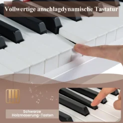 88 Tasten Digitales Klavier tragbares Vollformat Elektrisches Keyboard Schwarz/Hellbraun/Weiß