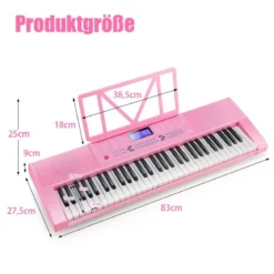 61-Tasten-Digitalpiano Elektrisches Keyboard für Kinder 83 x 27,5 x 9 cm Rosa