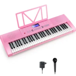 61-Tasten-Digitalpiano Elektrisches Keyboard für Kinder 83 x 27,5 x 9 cm Rosa