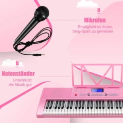 61-Tasten-Digitalpiano Elektrisches Keyboard für Kinder 83 x 27,5 x 9 cm Rosa