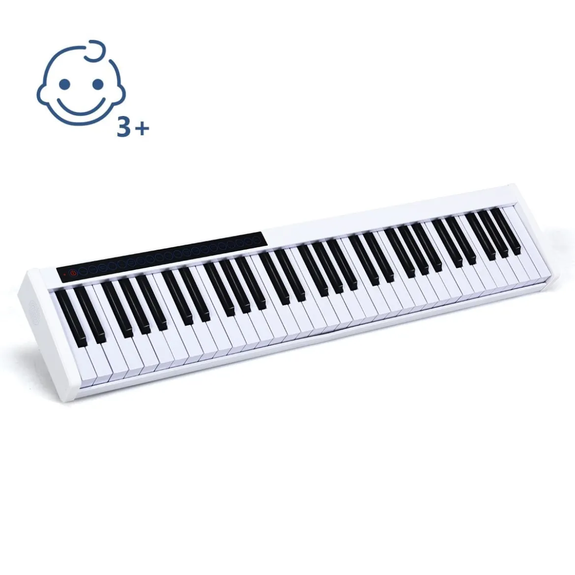61-Tasten-Digitalpiano hochwertiges mit Tragetasche elektronisches Keyboard 88,5 x 18 x 6,5 cm Weiß