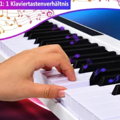 61-Tasten-Digitalpiano hochwertiges mit Tragetasche elektronisches Keyboard 88,5 x 18 x 6,5 cm Weiß