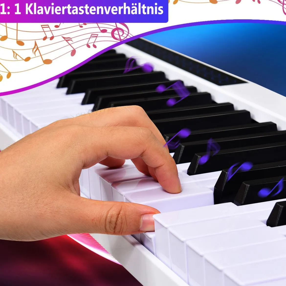 61-Tasten-Digitalpiano hochwertiges mit Tragetasche elektronisches Keyboard 88,5 x 18 x 6,5 cm Weiß