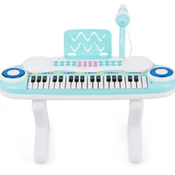 37 Tasten Digital-Piano Kinder Keyboard Klaviertastatur mit Mikrofon 48 x 20 x 38 cm Blau