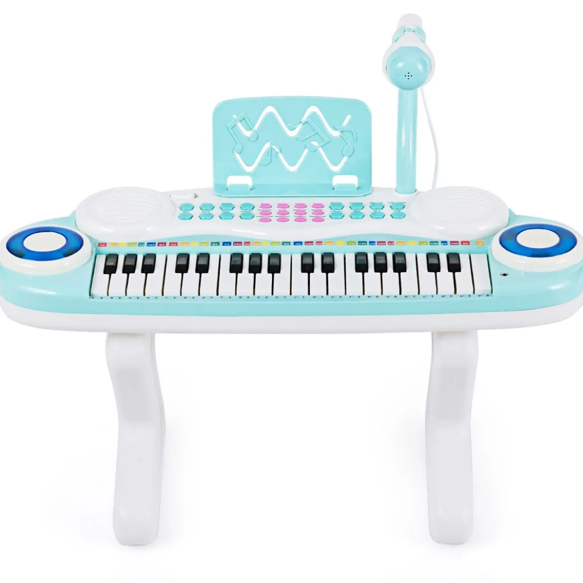 37 Tasten Digital-Piano Kinder Keyboard Klaviertastatur mit Mikrofon 48 x 20 x 38 cm Blau