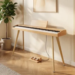 88 Tasten Digitalpiano mit Ständer E-Piano mit Halbgewichteter Tastatur 3 Pedalen 80 Demos