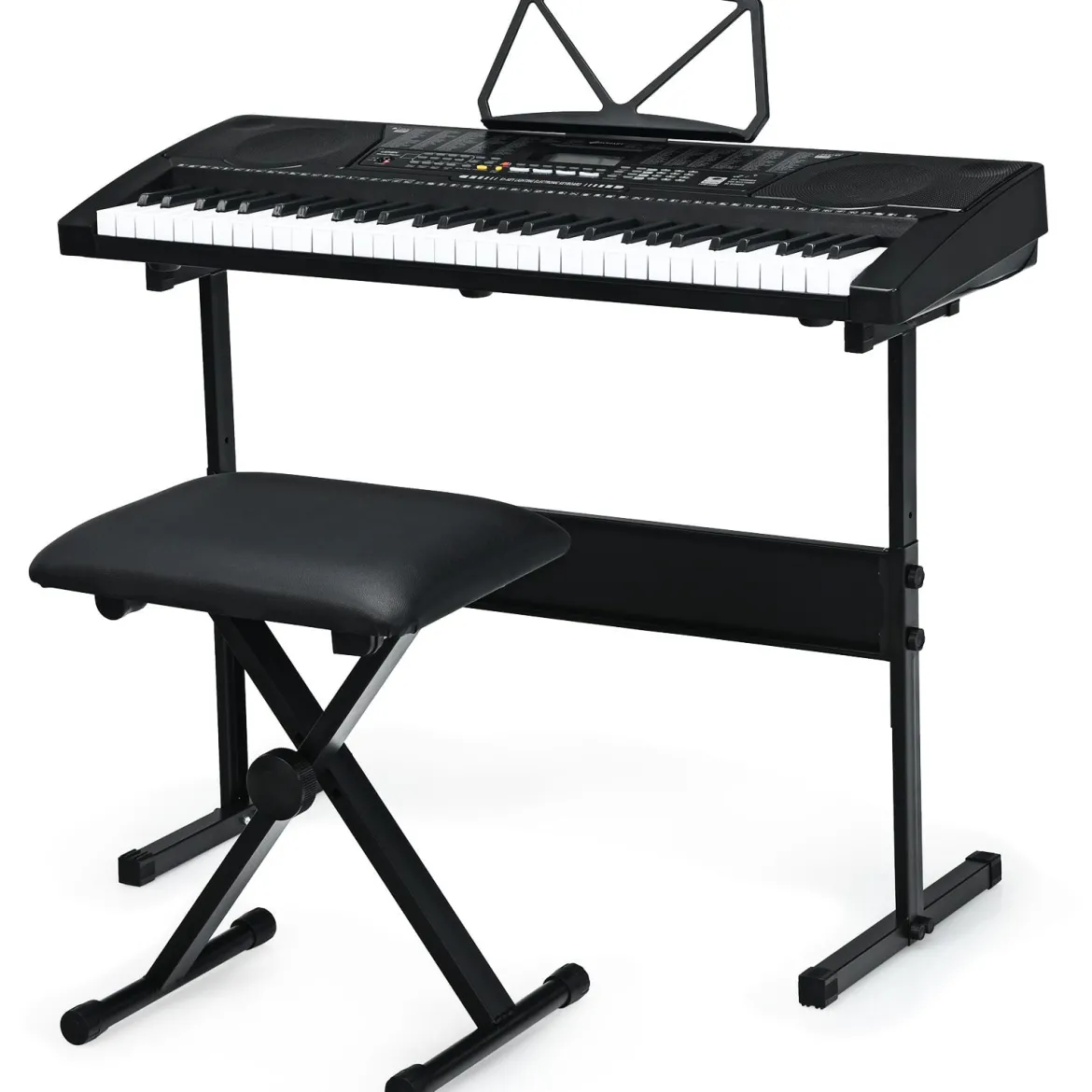 61-Tasten-Elektroklavier Digitale Keyboard tragbares Musikinstrument Schwarz + Weiß