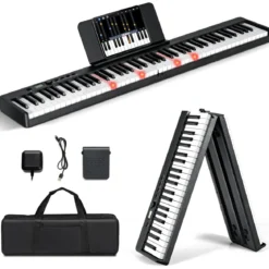 88 Tasten Keyboard elektronisches Musikinstrument Digitales Piano 126 x 30 x 22,5 cm Schwarz
