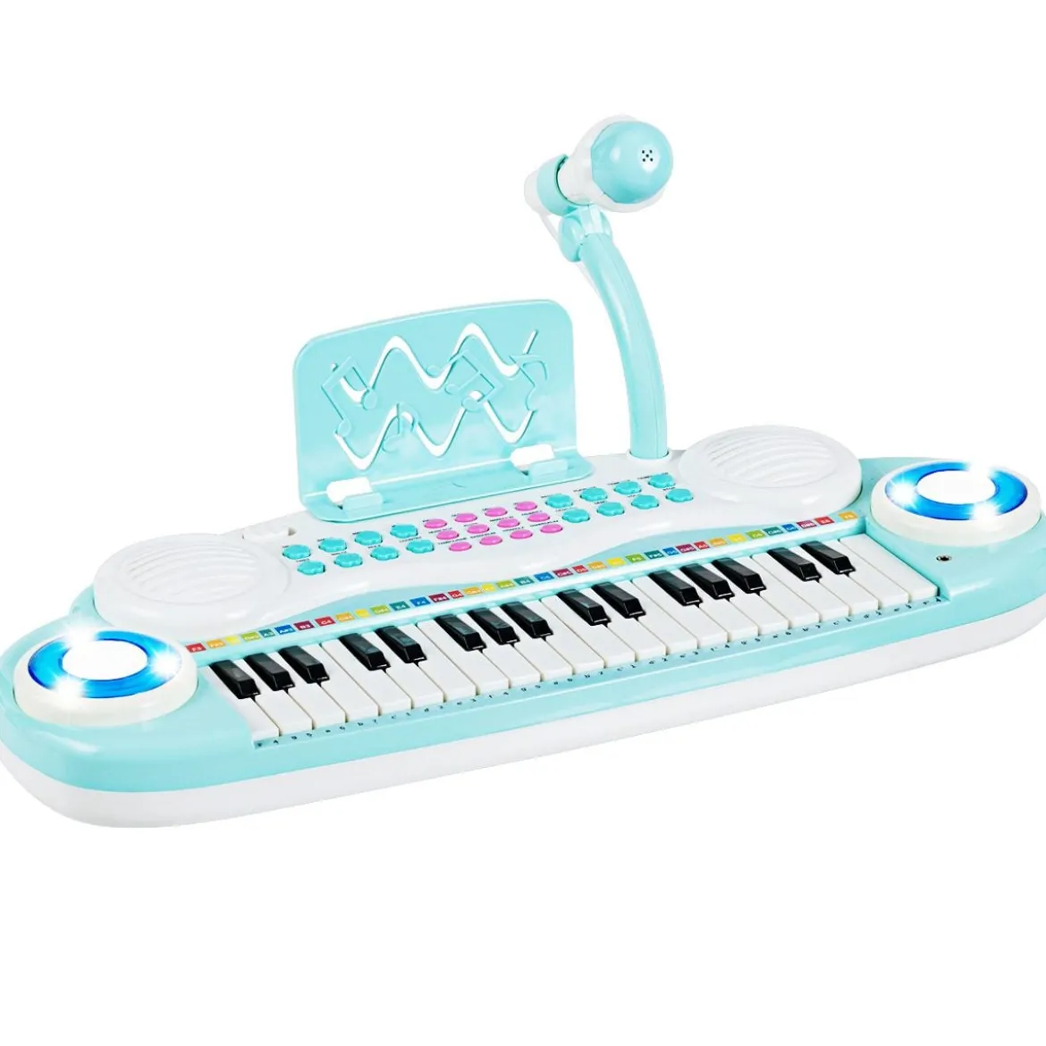37 Tasten Kinder-Keyboard elektronisches Kinderklavier mit Licht Aufnahme & Abspiel Funktion Blau