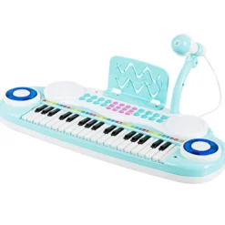 37 Tasten Kinder-Keyboard elektronisches Kinderklavier mit Licht Aufnahme & Abspiel Funktion Blau