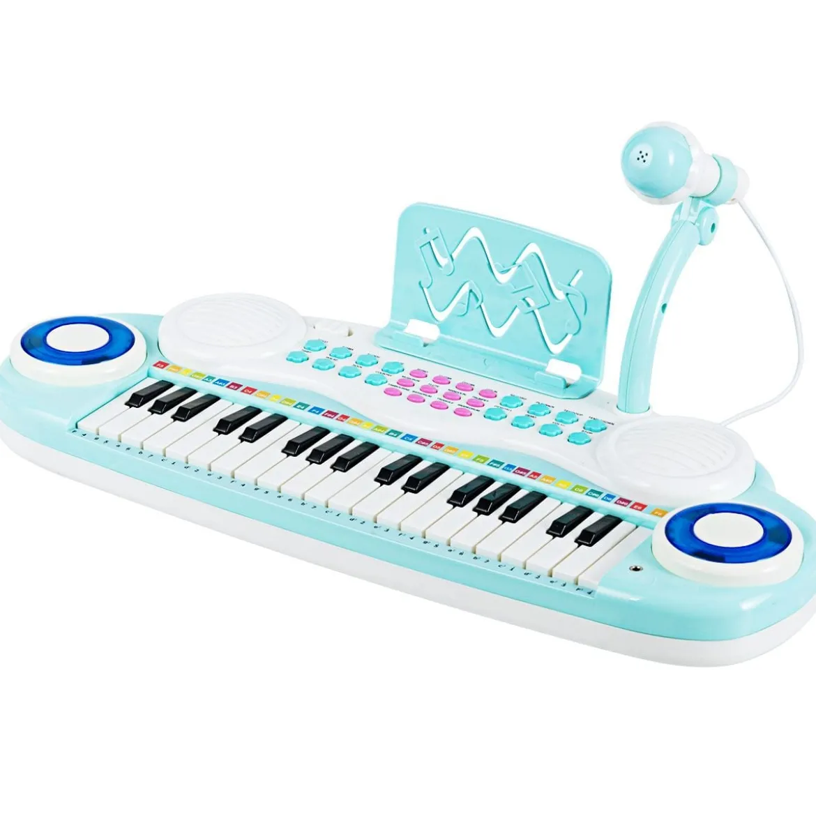 37 Tasten Kinder-Keyboard elektronisches Kinderklavier mit Licht Aufnahme & Abspiel Funktion Blau