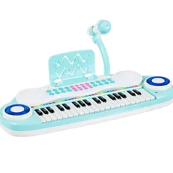 37 Tasten Kinder-Keyboard elektronisches Kinderklavier mit Licht Aufnahme & Abspiel Funktion Blau