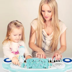 37 Tasten Kinder-Keyboard elektronisches Kinderklavier mit Licht Aufnahme & Abspiel Funktion Blau