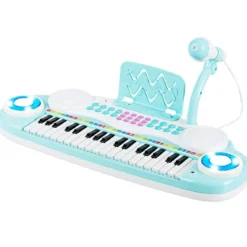 37 Tasten Kinder-Keyboard elektronisches Kinderklavier mit Licht Aufnahme & Abspiel Funktion Blau