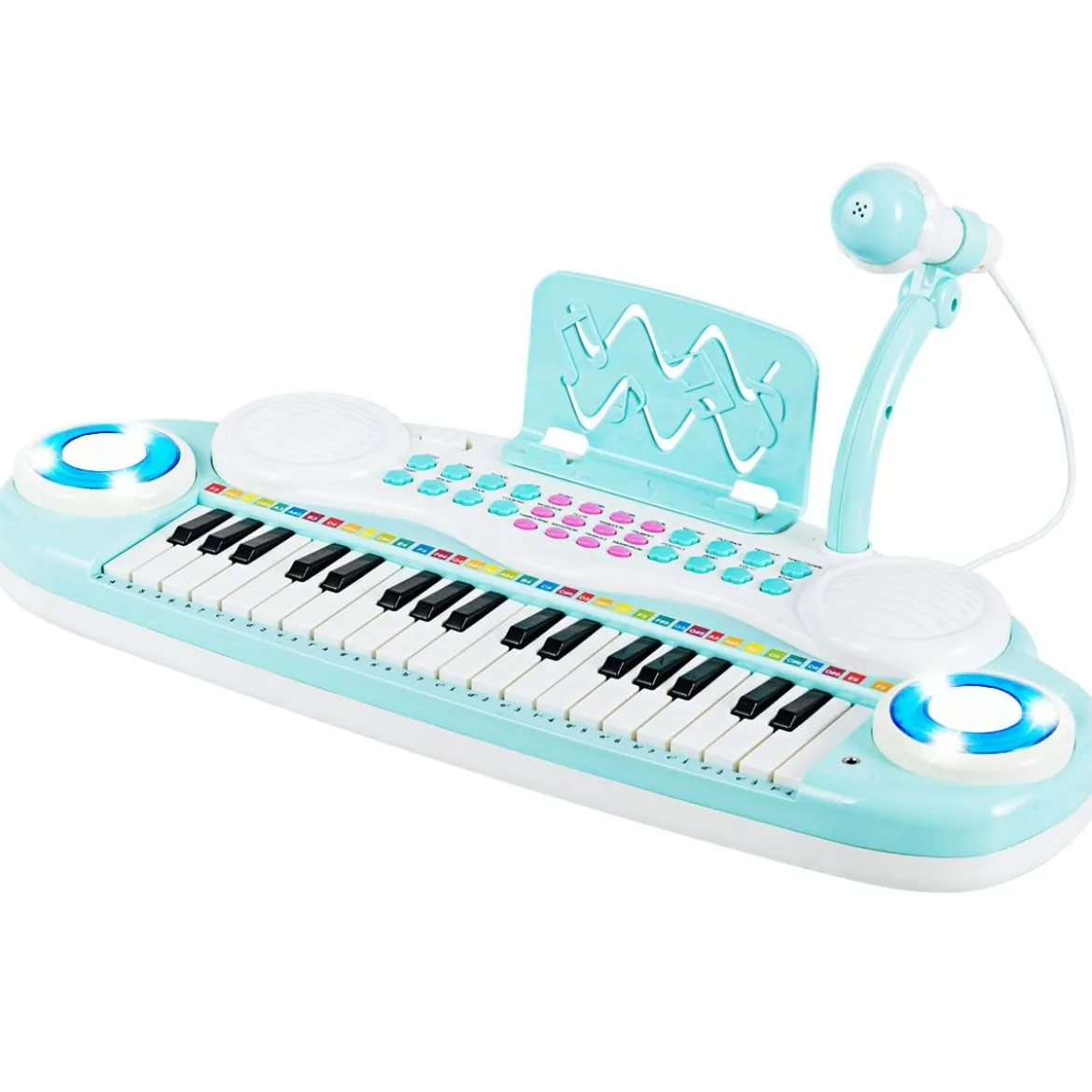 37 Tasten Kinder-Keyboard elektronisches Kinderklavier mit Licht Aufnahme & Abspiel Funktion Blau