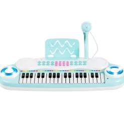 37 Tasten Kinder-Keyboard elektronisches Kinderklavier mit Licht Aufnahme & Abspiel Funktion Blau