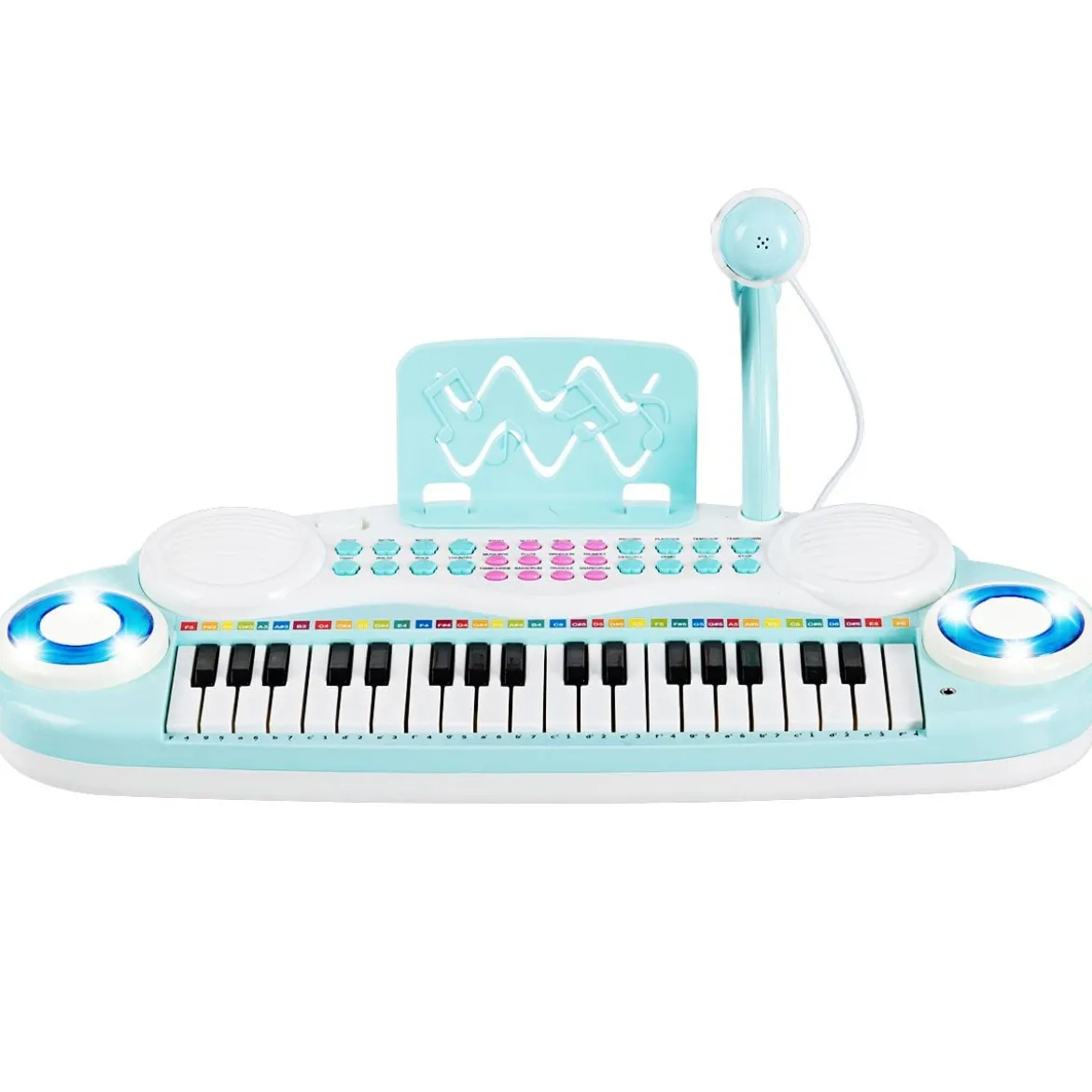 37 Tasten Kinder-Keyboard elektronisches Kinderklavier mit Licht Aufnahme & Abspiel Funktion Blau