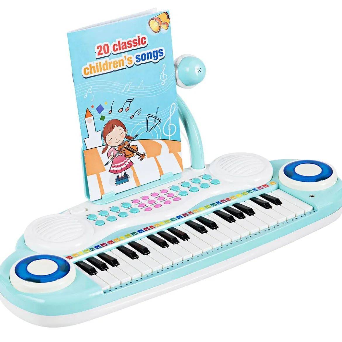 37 Tasten Kinder-Keyboard elektronisches Kinderklavier mit Licht Aufnahme & Abspiel Funktion Blau