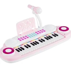 37 Tasten Kinder-Keyboard elektronisches Kinderklavier mit Licht Aufnahme & Abspiel Funktion Rosa
