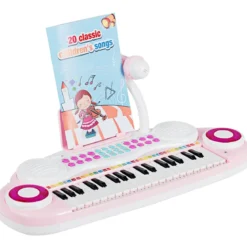 37 Tasten Kinder-Keyboard elektronisches Kinderklavier mit Licht Aufnahme & Abspiel Funktion Rosa