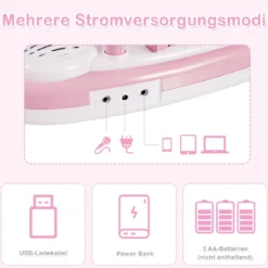 37 Tasten Kinder-Keyboard elektronisches Kinderklavier mit Licht Aufnahme & Abspiel Funktion Rosa