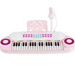 37 Tasten Kinder-Keyboard elektronisches Kinderklavier mit Licht Aufnahme & Abspiel Funktion Rosa