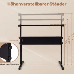 61 Tasten Kinder Piano Keyboard Innenmusikinstrument mit verstellbarem Ständer Mikrofon Schwarz