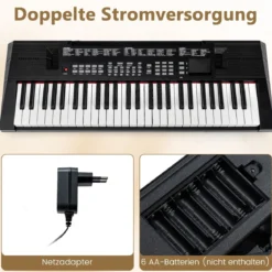 54 Tasten Klavier Keyboard für Anfänger Elektronisches Keyboard Set mit 200 Rhythmen & 200 Klangfarben