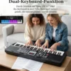 61 Tasten Klavier Keyboard für Anfänger Elektronisches Keyboard Set mit höhenverstellbarem Stativ Schwarz